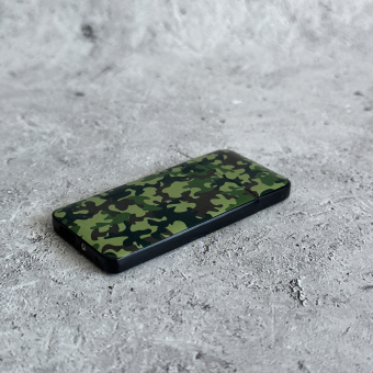 USB зажигалка камуфляж зеленая, спираль, ультратонкая