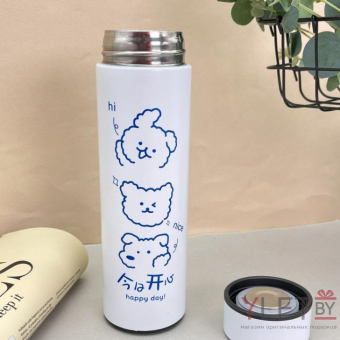 Термос с датчиком температуры «Nice animal», white (500 ml)
