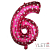 Шар (40″/102 см) Цифра, 6 Сердечки, розовый