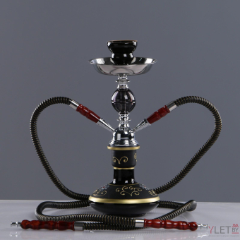 Кальян «Корай», 33 см, 2 трубки, черный