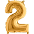Шар (40''/102 см) Цифра, 2, Золото