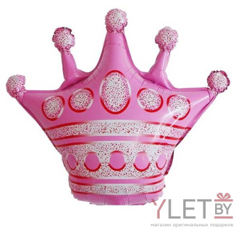 Шар (30''/76 см) Фигура, Корона, Розовый