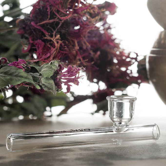 Курительный девайс стеклянный прозрачный с приемником