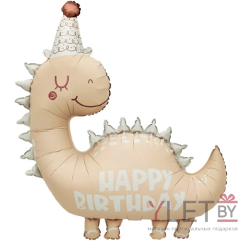 Шар (39''/99 см) Фигура, Динозаврик в колпачке, Сатин