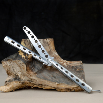 Нож бабочка Тренировочный Хром