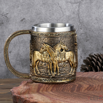 Кружка "Лошадь №3" (металл внутри)