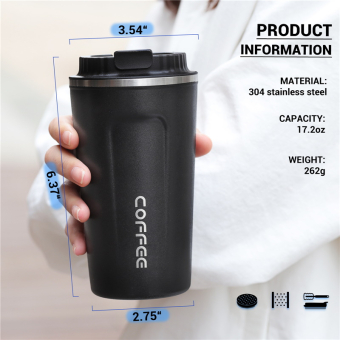 Термокружка Coffee черная 510 мл