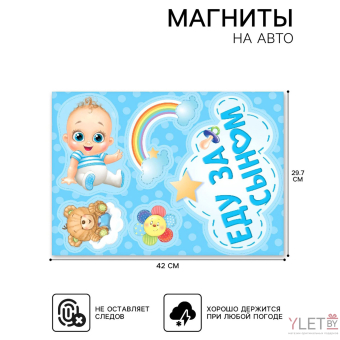 Набор магнитов на авто «Еду за сыном», на выписку1