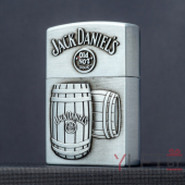 Зажигалка газовая Lighter Jack Daniels бочка Серебро