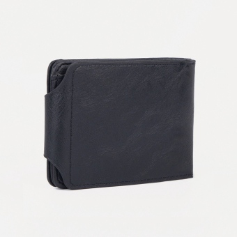 Портмоне мужское "Классик" на магните, для купюр, для карт, для монет, цвет чёрный