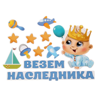 Набор магнитов на авто «Везем наследника!», на выписку