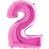 Шар (40"/ 102 см) Цифра, 2, Фуше