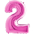 Шар (40"/ 102 см) Цифра, 2, Фуше