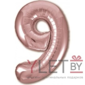 Шар (40''/102 см) Цифра 9, Розовое золото