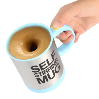 Кружка Самомешалка металл с голубым