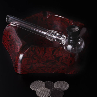 Курительный девайс стеклянный с приемником и набором сеточек