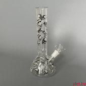 Бонг стеклянный трапеция Череп 22 см