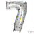 Шар (42″/107 см) Цифра, 7 Искры белая