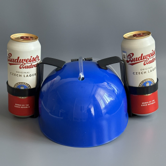 Каска под банки синяя "Для состояния нестояния"