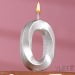 Свеча цифра 0 Грани, Серебро, 6,5 см Свеча цифра 0 Грани, Серебро, 6,5 см
