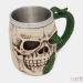Кружка Череп с зеленой змеей (металл внутри)