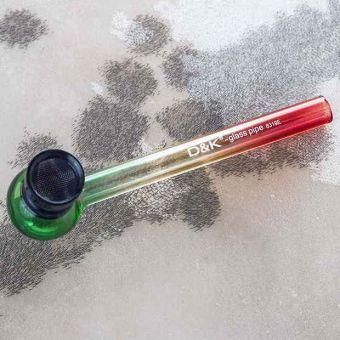 Курительный девайс стеклянный цветной с приемником и сеточками