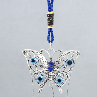 Китайские колокольчики Музыка ветра металл "Ажурная бабочка" от сглаза 2 колокольчика 20 см, музыкальная подвеска