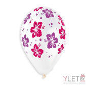 Шар 14" Гибискус цветы