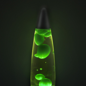 Лава лампа в черном корпусе 42 см Зеленая