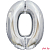 Шар (34''/86 см) Цифра, 0, Серебро