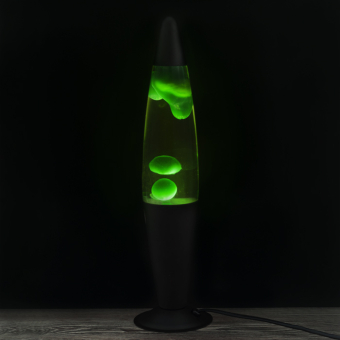 Лава лампа в черном корпусе 42 см Зеленая