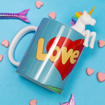 Кружка Love is Сердце голубая