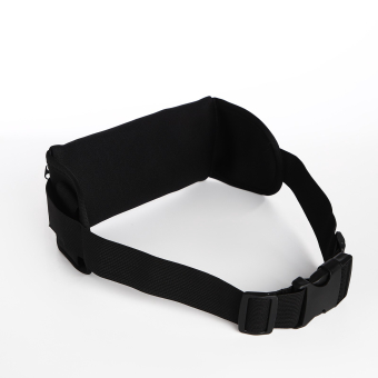 Сумка поясная "Run" на молнии, 24*1*10 см, светоотражающие элементы, черный