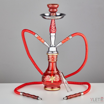 Кальян «Илхами», 42 см, 2 трубки, красный