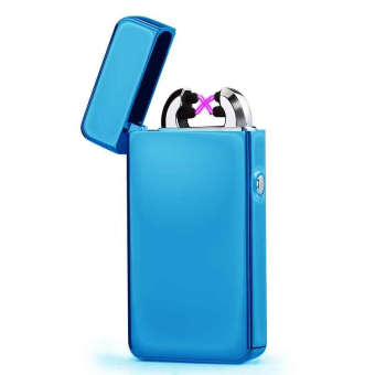 Импульсная зажигалка двойная  Lighter синяя