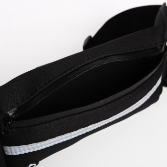Сумка поясная "Run" на молнии, 24*1*10 см, светоотражающие элементы, черный