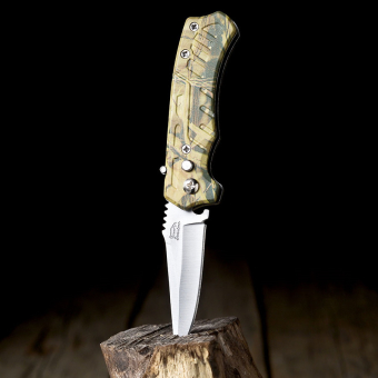 Нож складной мини 14 см зеленый бамбук