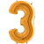 Шар (40''/102 см) Цифра, 3, Золото