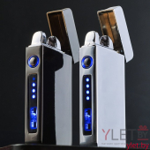 Импульсная зажигалка Lighter двойная индикатор сбоку Глянцевая