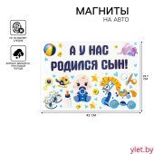 Набор магнитов на авто «А у нас родился сын!», на выписку