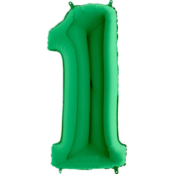 Шар (40″/102 см) Цифра, 1, Зеленый