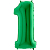 Шар (40″/102 см) Цифра, 1, Зеленый