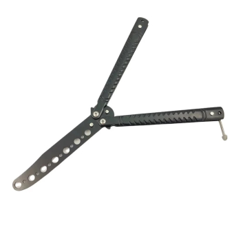 Нож бабочка тренировочный черный Засечки