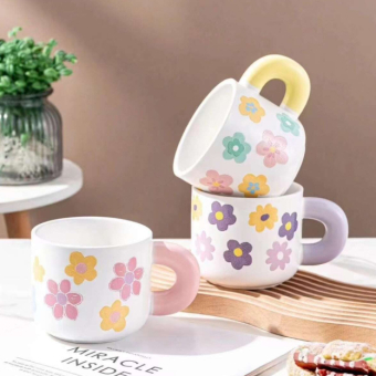 Кружка «Flower power», pink (450  ml)