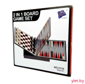 Магнитная настольная игра 2 в 1 (шахматы + нарды)