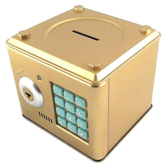 Копилка сейф золотая малая