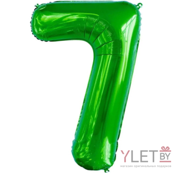 Шар (34''/86 см) Цифра, 7, Slim, Зеленый