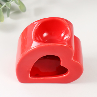 Аромалампа керамика "Сердце" красная 9х4,8х8 см