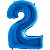 Шар (40"/ 102 см) Цифра, 2, Синий
