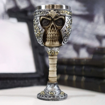 Бокал на ножке "Череп" 8758 (металл внутри)